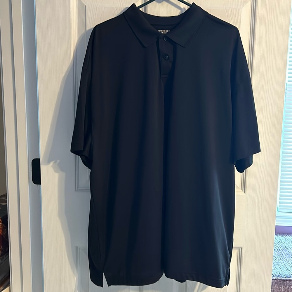 Saddlebred men’s 2 button polo shirt, Size 2X, black